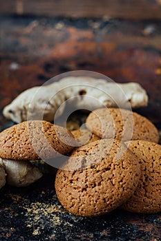 Ginger snaps on black