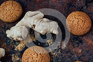 Ginger snaps on black