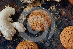 Ginger snaps on black