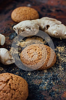 Ginger snaps on black