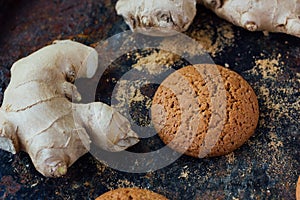 Ginger snaps on black