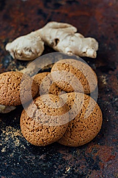 Ginger snaps on black