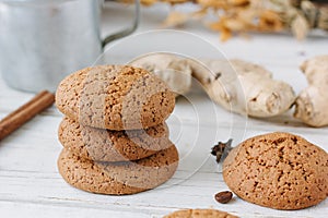 Ginger snaps on white