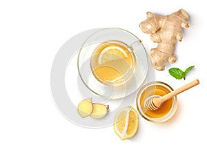 ginger tea with honey lemon