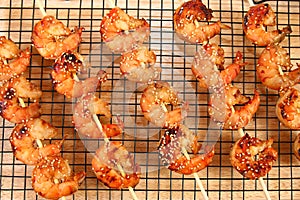 Ginger Teriyaki Shrimp Kebabs