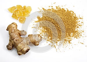 GINGER zingiber officinale, POWDER, ROOT AND CRYSTALLIZED