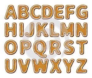 Gingerbread alphabet with glaze