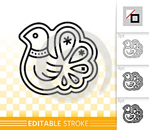 Gingerbread Cookie simple black line vector icon