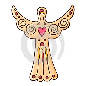 Gingerbread Christmas cookie. Angel. Design element for christmas decoration.