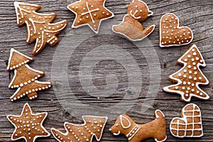 Gingerbread Christmas cookie background.