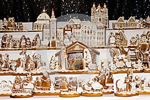Gingerbread christmas nativity scene