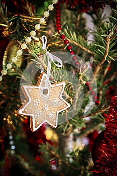 Gingerbread on the christmas tree