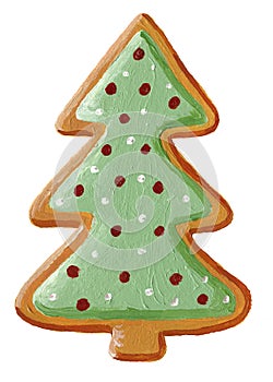 Gingerbread christmas tree cookie