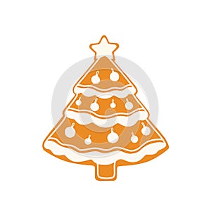 Gingerbread Christmas Tree Cookie Illustration