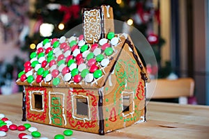 Gingerbread cookie and candy ginger house