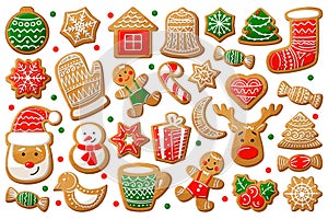 Gingerbread cookie in Christmas and New Year symbol form