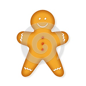 Gingerbread cookie illustration on white background