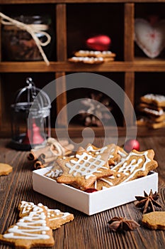 Gingerbread cookies in box