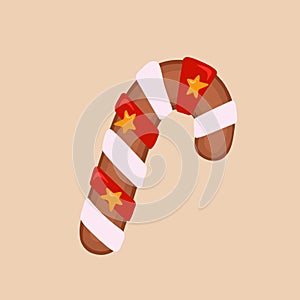 Gingerbread cookies Christmas lollipop. Vector Illustration for printing, backgrounds, covers and packaging. Image can
