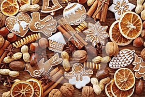 Gingerbread cookies and spices