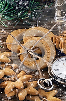 Gingerbread cookies and vintage swiss watch