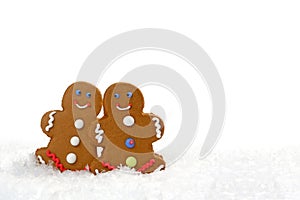 Gingerbread Couple Looking at Eachother in Love