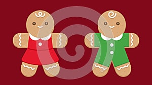 Adorable Gingerbread Cookie Set with Festive Holiday Designs