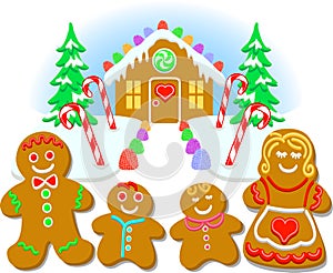 Gingerbread Family/eps