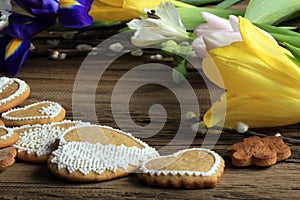 Gingerbread heart-shaped