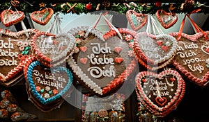 Gingerbread hearts at the Christmas market