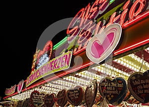 Gingerbread hearts at Theresienwiese in Munich, Germany, 2015