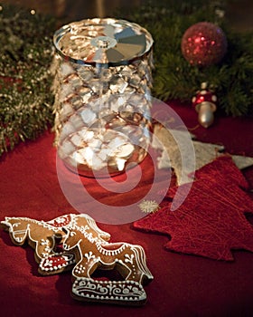 Gingerbread horses and candleholder