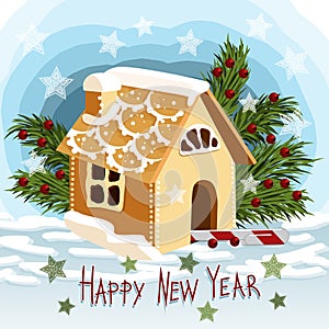 Christmas gingerbread house card