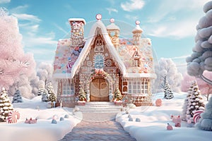 Gingerbread house. Ai generated image