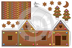 Gingerbread House Candies Paper Model