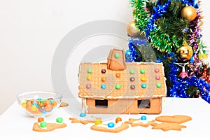 Gingerbread house and cookings, christmas