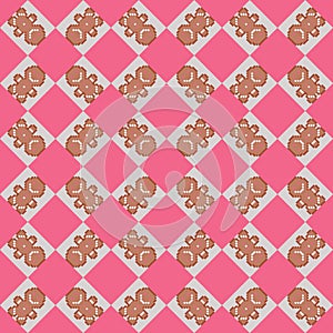 Gingerbread man Christmas seamless pattern