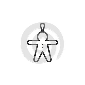 Gingerbread man Christmas toy outline icon