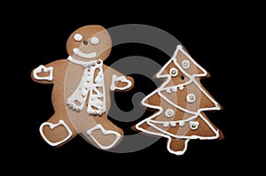 Gingerbread man and christmass tree