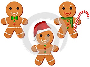 Gingerbread Man Clipart Set