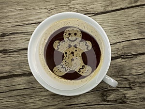 Gingerbread man in the coffee cup