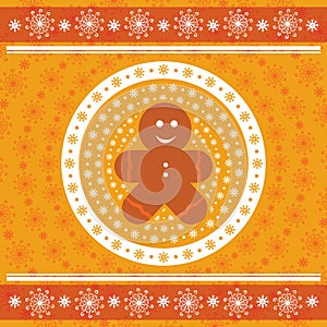 gingerbread man cookie background. Vector illustration decorative design