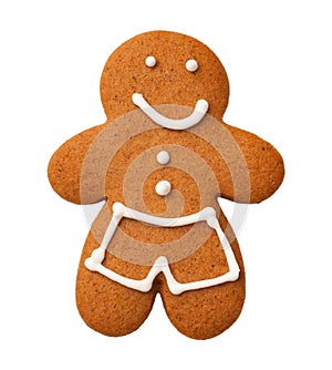 Gingerbread Man Isolated on White Background