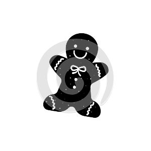 Gingerbread man cookie silhouette icon