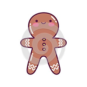 Gingerbread man decoration merry christmas icon