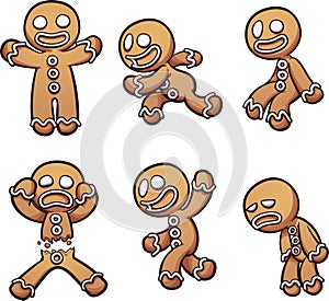 Gingerbread man in different poses