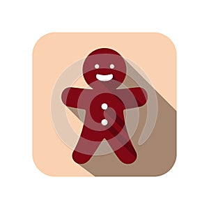 Gingerbread man flat icon design, vector illustration