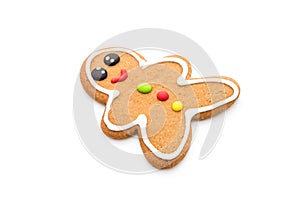 Gingerbread man isolated on white