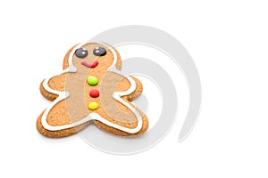 Gingerbread man isolated on white