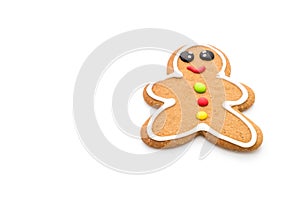 Gingerbread man isolated on white